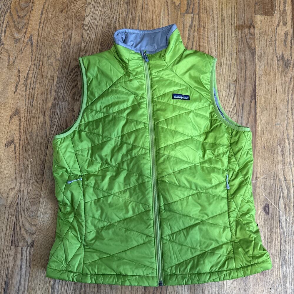 Patagonia Nano Puffer Vest Quilt Full Zip Primaloft Women’s Size Large Green